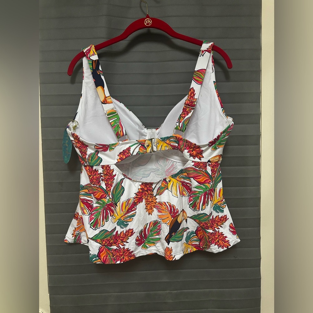 Mynah Underwire Tropical Tankini Top size 16W - Picture 4 of 9